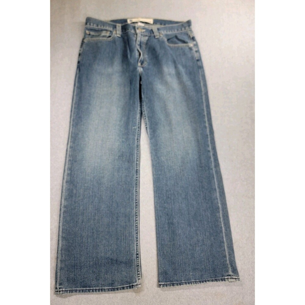 Vintage GAP‎ Jeans Mens 36 35x30  Baggy Straight Blue Stretch Distressed Y2k
